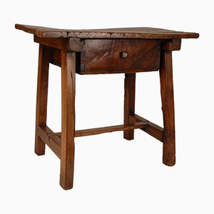 Antique Spanish Walnut Side Table, 18th Century