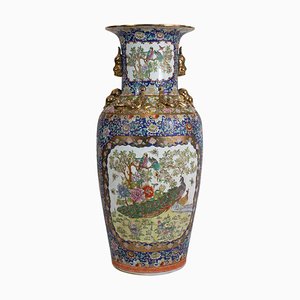 Jarrones de la dinastía Qing o Tongzhi chinos grandes de porcelana