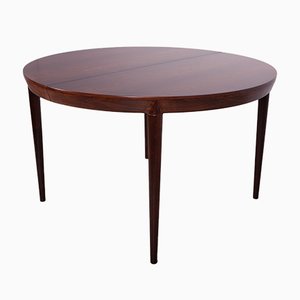Mid-Century Round Rosewood Dining Table by Severin Hansen for Haslev Møbelsnedkeri, 1960s