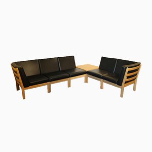 Module Series GE280 Sofa and Corner Table by Hans J. Wegner for Getama, Set of 6