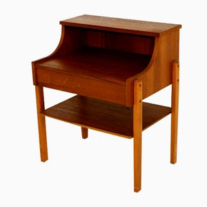 Bedside Table in Teak and Beech, Sweden, 1960s