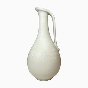Große Mid-Century Vase in Weiß & Grau von Gunnar Nylund, Schweden
