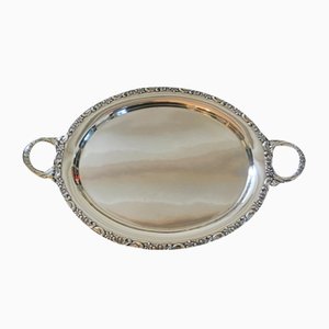 Large Handmade Sterling Silver Platter, 1930s