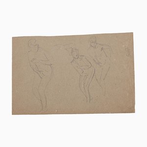 Charles Lucien Moulin, Figures of Women, Pencil, Early 20th Century