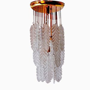 Murano Glass Leaf Chandelier from Mazzega, Italy, 1970s