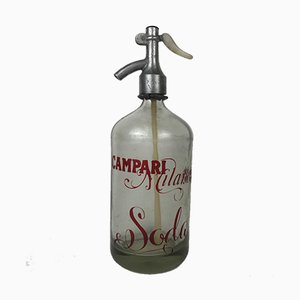 Italienische Seltzer Flasche von Galleria Campari Milano, 1950er