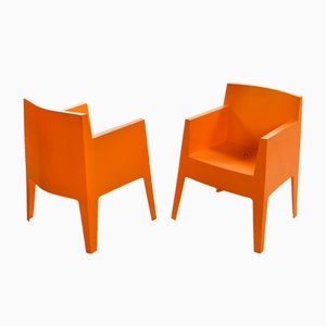 Butacas Toy en naranja de Starck, años 70. Juego de 6