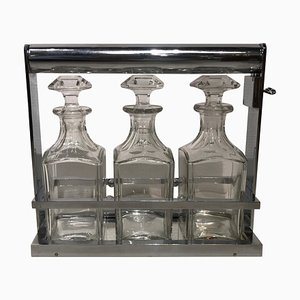 Crystal Liquor Bottle Set by Jacques Adnet for Baccarat, Set of 4