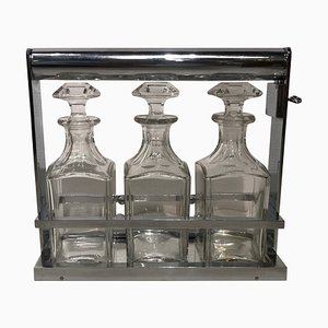 Liquor Bottle Set aus Kristallglas von Jacques Adnet für Baccarat, 4 . Set