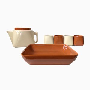 Ceramic Tea Service by Nanna Ditzel for Søholm, 1970s, Set of 6