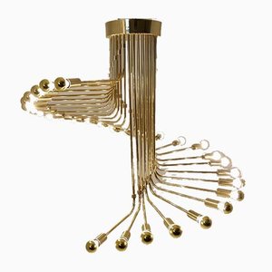 Brass Chandelier by Gaetano Sciolari for Stilnovo, 1950s