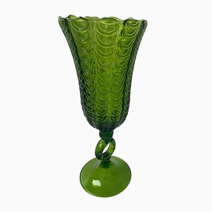 Large Vintage Handcrafted Murano Glass Chalice in the Style of Carlo Scarpa, 1950s