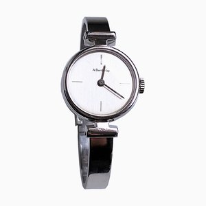 Reloj brazalete de plata esterlina maciza con movimiento de cuerda manual de Alexis Barthelay, 1974