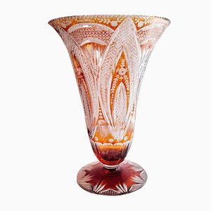 Bohemian Crystal Vase, Czech Republic, 1980s