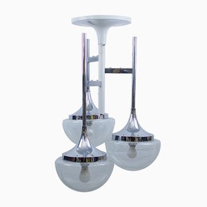 Deckenlampe mit 3 Leuchten im Stil von Sciolari, 1970er