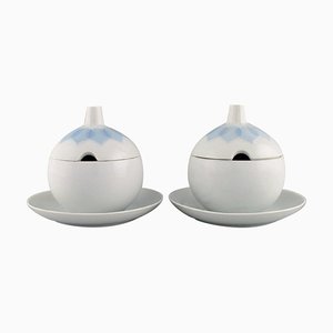 Lotus Sauce Boats in Porcelain by Bjorn Wiinblad for Rosenthal, Set of 2