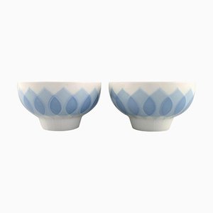 Lotus Bowls in Porcelain by Bjorn Wiinblad for Rosenthal, 1980s, Set of 2