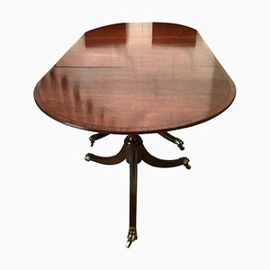 Antique Triple Pedestal Dining Table in Mahogany