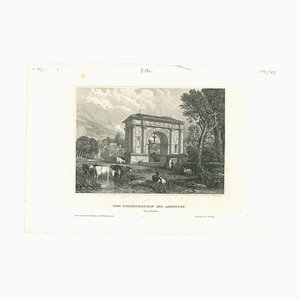 Unknown, Augustus Arch, Original Lithograph on Paper, Mid-19th-Century