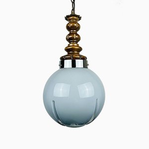 Mid-Century Blue and Grey Murano Pendant Lamp from Mazzega, Italy, 1970s