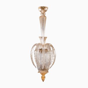 Lámpara de cristal de Murano con hojas