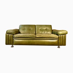 Mid-Century Danish Olive Green 2-Seater Sofa from Svend Skipper, 1970s