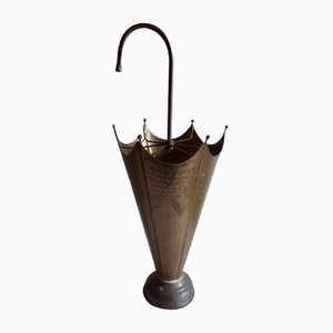 Vintage Brass Umbrella Stand in the Shape of a Half-Opened Umbrella, 1970s