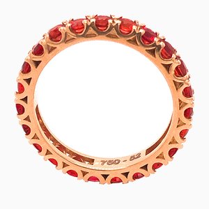 2.11K Brilliant Cut Natural Red Ruby & 18K Gold Eternity Band Ring from Berca