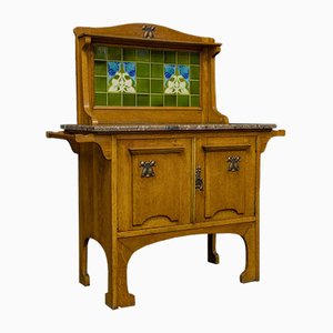 Arts and Crafts Oak Washstand