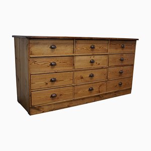 French Pine Apothecary Cabinet or Bank of Drawers, Mid 20th Century