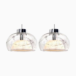 Hand Blown Glass Pendant Lights from Doria, Germany, 1970s, Set of 2