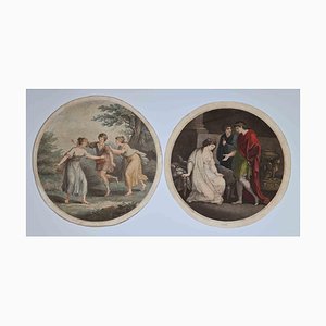 Genre Scene Compositions, Original Artwork in the Style of Angelika Kauffmann, 1780s, Set of 2
