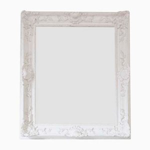 Large Natural Gesso Overmantle or Wall Mirror, Mid-20th Century