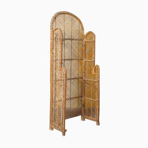 Vintage Bamboo and Reed Folding Screen