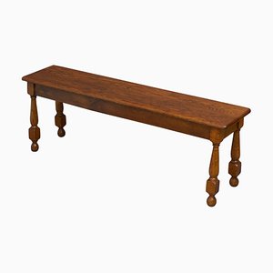 Early 20th Century Solid Oak Bench
