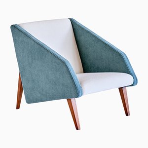 Armchair in Lelièvre Fabric and Beech Attributed to Gio Ponti, Italy, Late 1950s