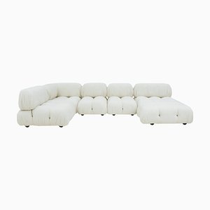 Camaleonda White Boucle Fabric Modular Sofa Set by Mario Bellini for B&B Italia, Set of 7
