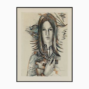 Akarova Marguerite (Sint-Joost-Ten-Node, 1904 - Elsene, 1999), Autorretrato, Dibujo en papel