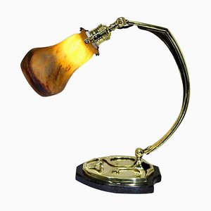 Art Deco Brass Table Lamp, 1910s