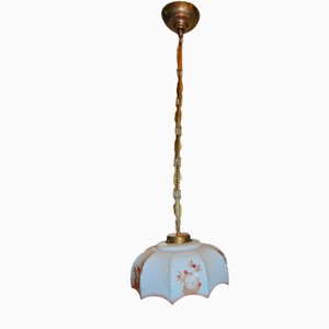 Vintage Secessionist Brass Ceiling Lamp