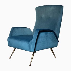 Mid-Century Italian Reupholstered Easy Chair in the Style of Marco Zanuso, 1950s