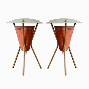 Mid-Century Tripod Lamps, Set of 2