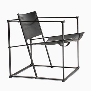 Steel and Leather FM62 Chair by Radboud Van Beekum for Pastoe, 1980s