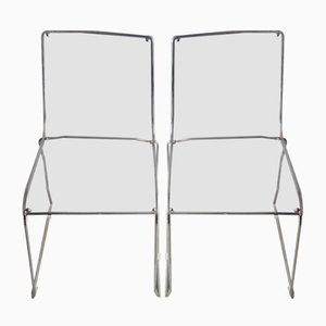 Italian Acrylic Glass Chairs from Calligaris, Set of 2