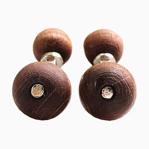 Hand Inlaid Wood & Sterling Silver Ball Cufflinks from Berca