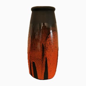 Black Two-Tone Red Vase by Steuler