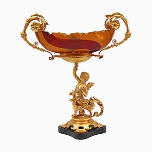 Bohemian Crystal Cup in Amber Colour