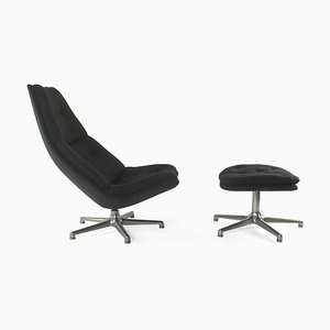 Model F590 Lounge Chair with Stool from Artifort, Set of 2