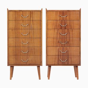 Mid 20th Century Scandinavian Teak Chest of Drawers, Set of 2