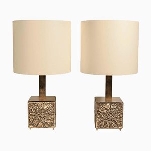 Bronzed Brass Table Lamps by Frigerio, Set of 2